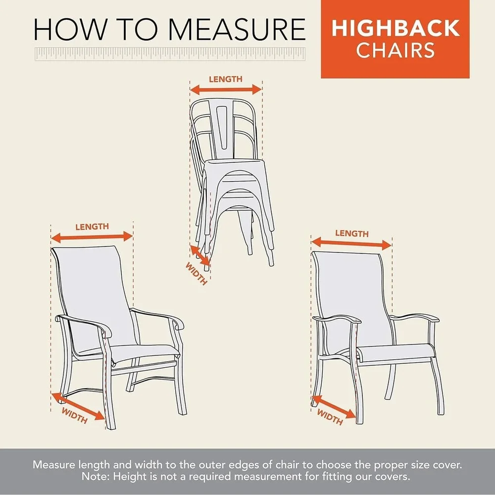 Modern Leisure Monterey High Back Patio Chair Cover 25.5